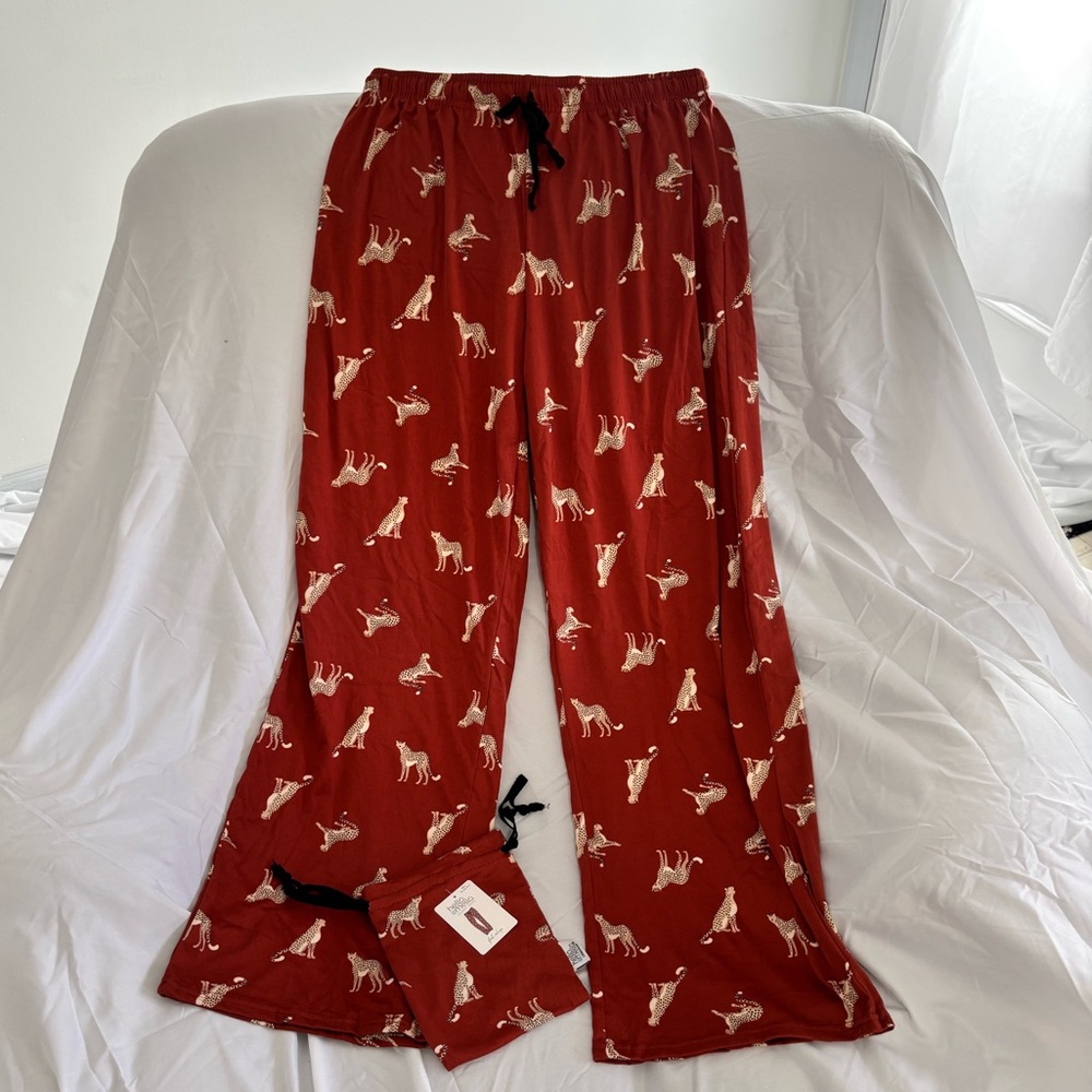 Yellow Mellow Cheetah Print Pajama Pants OS NWOT